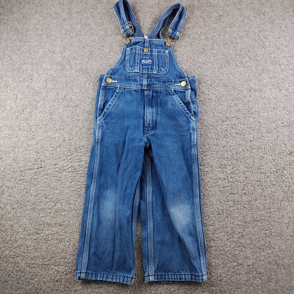 Big Smith Overalls Youth 4 Blue Denim Bib Carpenter Workwear